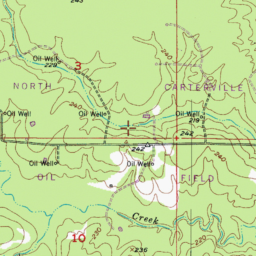 Topographic Map of North Carterville Oil Field, LA