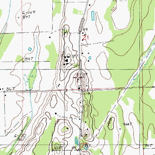 Topographic Map of North Central Church, LA