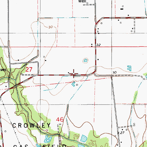 Topographic Map of North Crowley Oil and Gas Field, LA