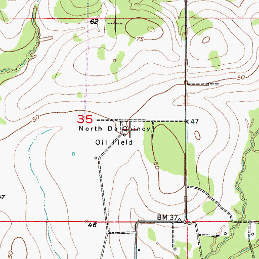 Topographic Map of North De Quincy Oil Field, LA