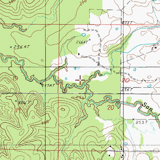 Topographic Map of North Fork Little Bayou San Miguel, LA