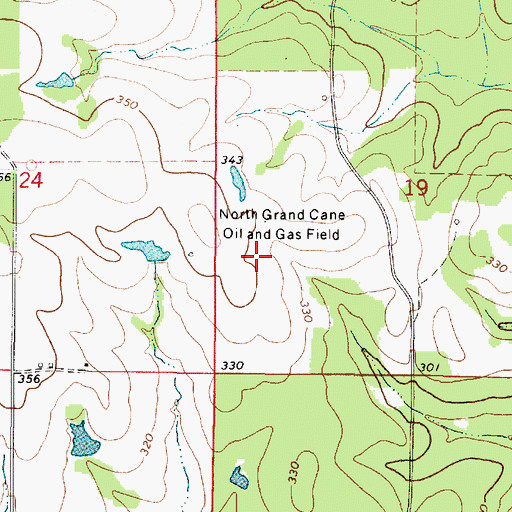 Topographic Map of North Grand Cane Oil and Gas Field, LA