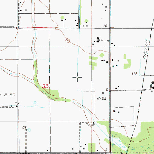 Topographic Map of North Hayes Gas Field, LA