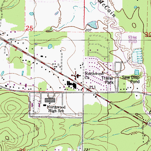 Topographic Map of North Highlands Church, LA