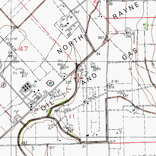 Topographic Map of North Rayne Oil and Gas Field, LA
