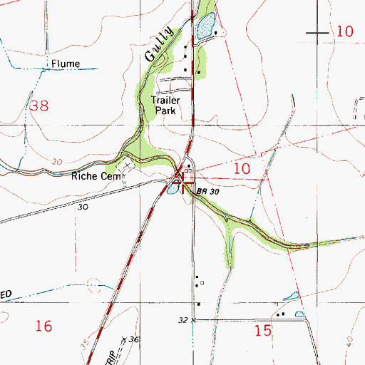 Topographic Map of North Riche Oil and Gas Field, LA