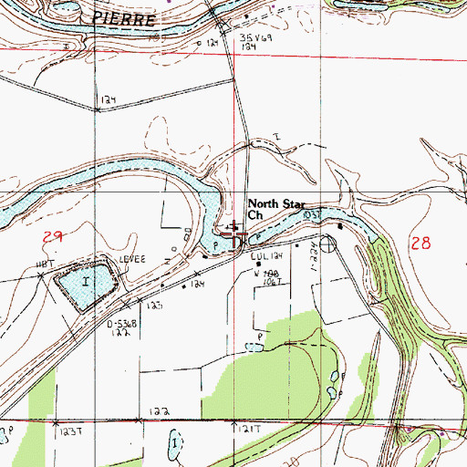Topographic Map of North Star Church, LA