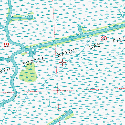 Topographic Map of North Turtle Bayou Gas Field, LA