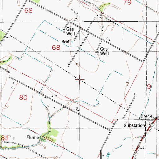 Topographic Map of Northwest Branch Oil and Gas Field, LA