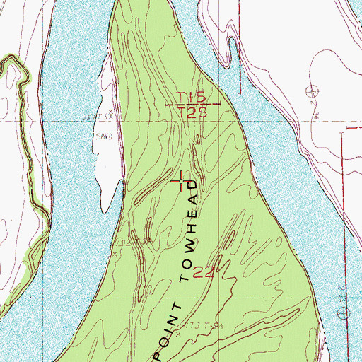 Topographic Map of Prairie Point Towhead, AR