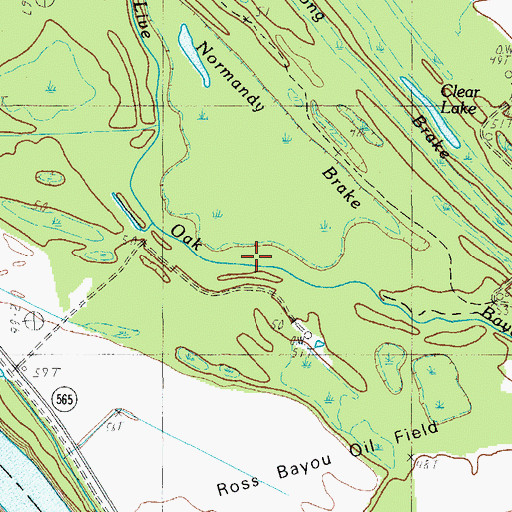 Topographic Map of Oak Bayou, LA