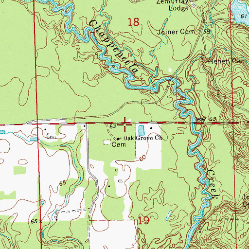 Topographic Map of Oak Grove Church, LA
