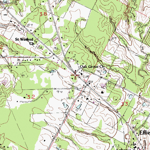 Topographic Map of Oak Grove Church, LA