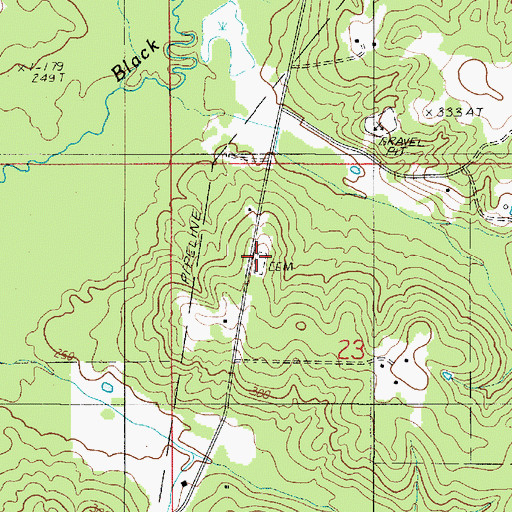 Topographic Map of Oak Grove School, LA