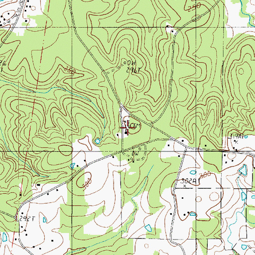Topographic Map of Oak Hill Church, LA
