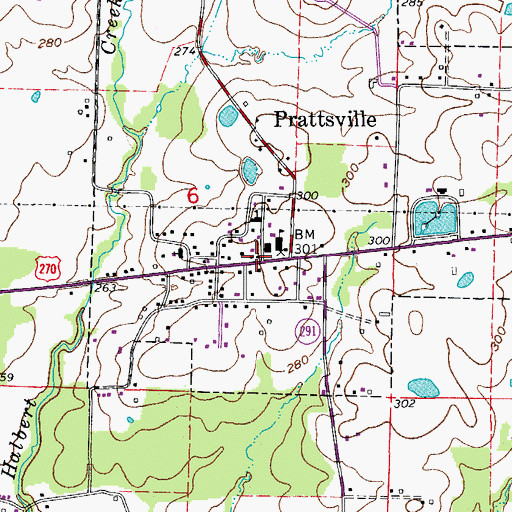 Topographic Map of Prattsville, AR