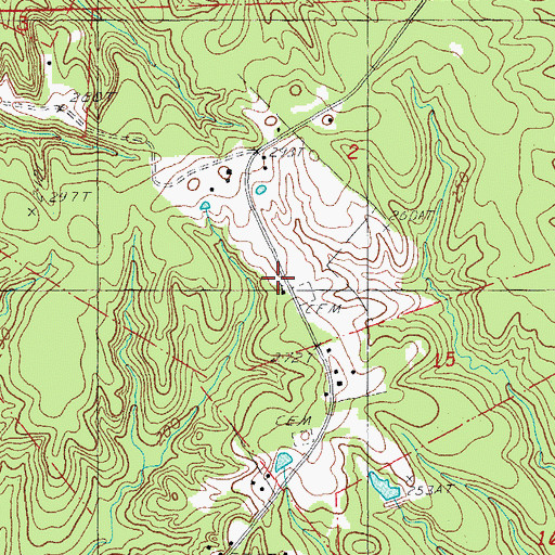 Topographic Map of Oakgrove Church, LA