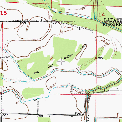 Topographic Map of Old Bed Rotten Lake, LA