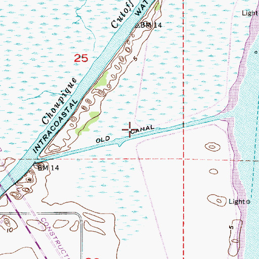 Topographic Map of Old Canal, LA