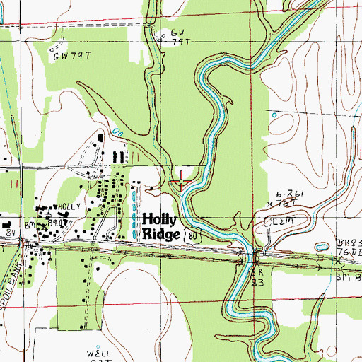 Topographic Map of Old Channel Big Creek, LA