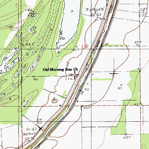 Topographic Map of Old Morning Star Church, LA