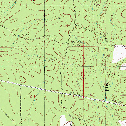 Topographic Map of Old Pleasant Hill Cemetery, LA