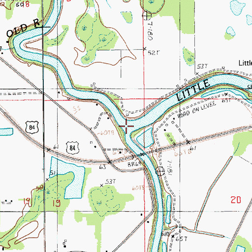 Topographic Map of Old River, LA