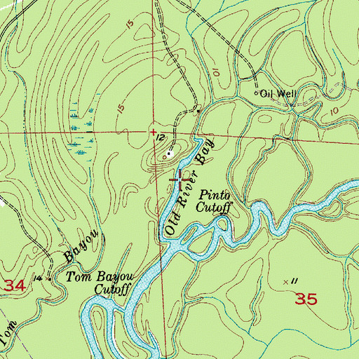 Topographic Map of Old River Bay, LA