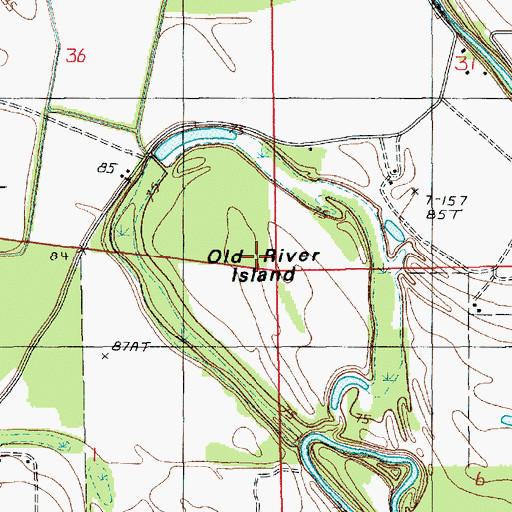 Topographic Map of Old River Island, LA