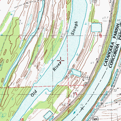 Topographic Map of Old River Slough, LA