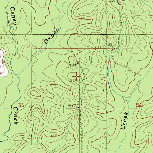 Topographic Map of Old Shady Grove Cemetery, LA