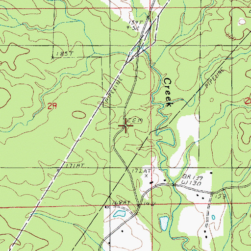 Topographic Map of Old Spring Ridge Cemetery, LA