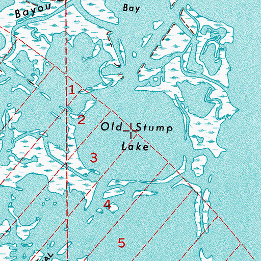 Topographic Map of Old Stump Lake, LA