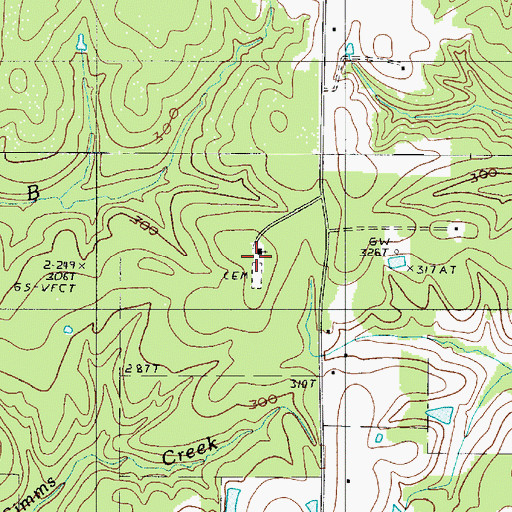 Topographic Map of Old Union Church, LA