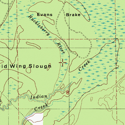 Topographic Map of Old Wing Slough, LA
