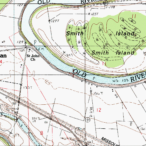 Topographic Map of Oldriver Red River, LA