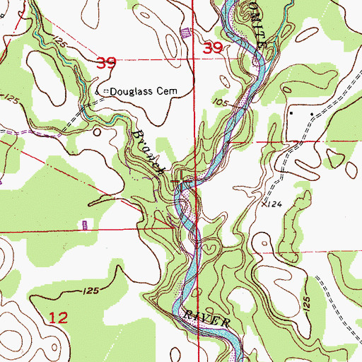 Topographic Map of Olive Branch, LA