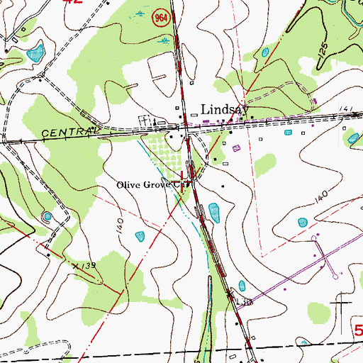 Topographic Map of Olive Grove Church, LA