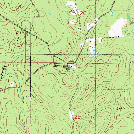 Topographic Map of Olive Grove School, LA
