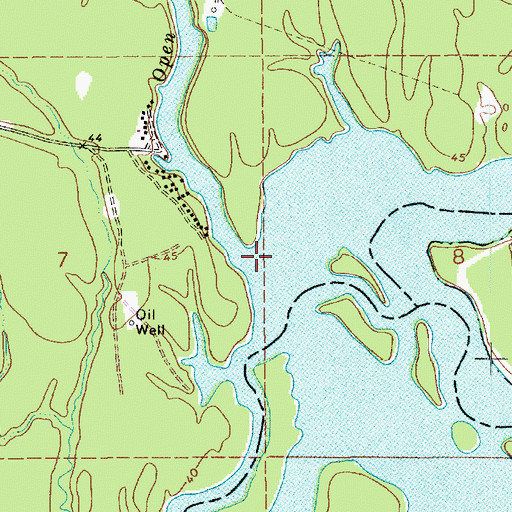 Topographic Map of Open Bayou, LA