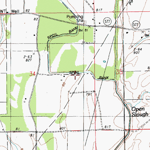 Topographic Map of Open Slough, LA
