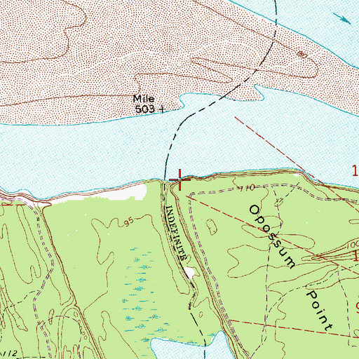 Topographic Map of Opossum Point, LA