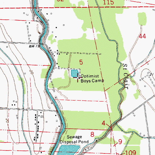 Topographic Map of Optimist Boys Camp, LA