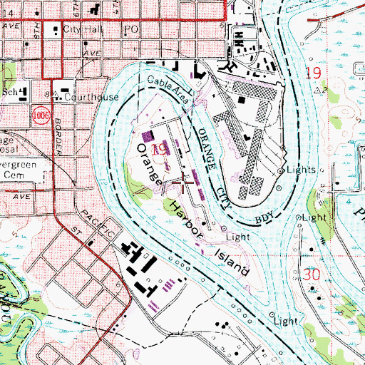 Topographic Map of Orange Harbor Island, LA