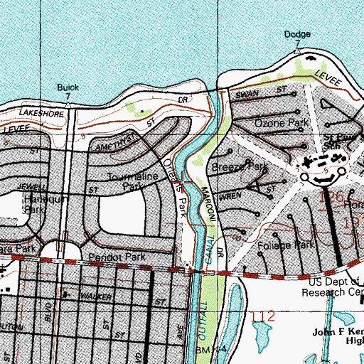 Topographic Map of Orleans Park, LA