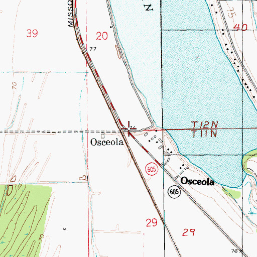Topographic Map of Osceola, LA