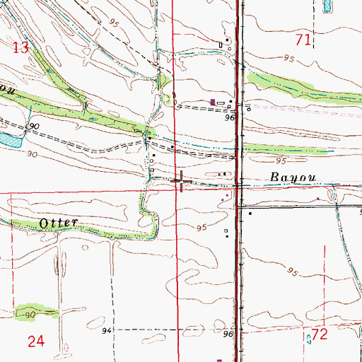 Topographic Map of Otter Bayou, LA