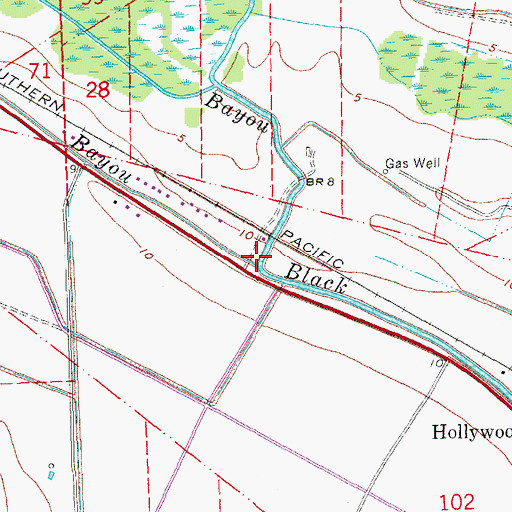 Topographic Map of Ouiski Bayou, LA
