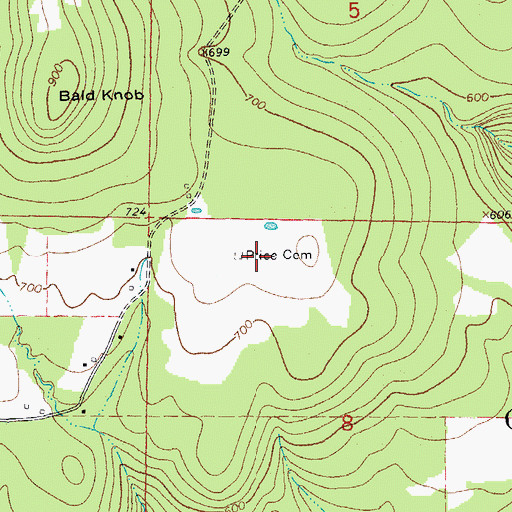 Topographic Map of Price Cemetery, AR