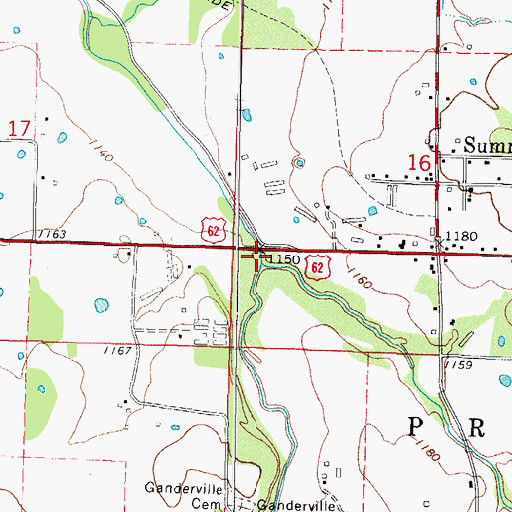 Topographic Map of Price Creek, AR